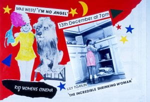 cut and paste poster made for Rio Women's Cinema programme