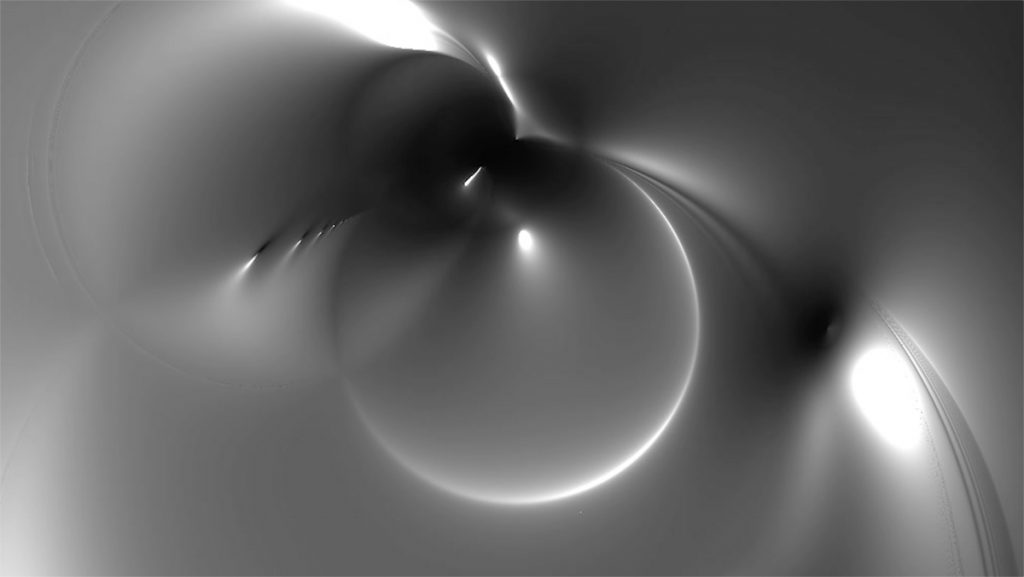 A grey image of abstract circle shapes.