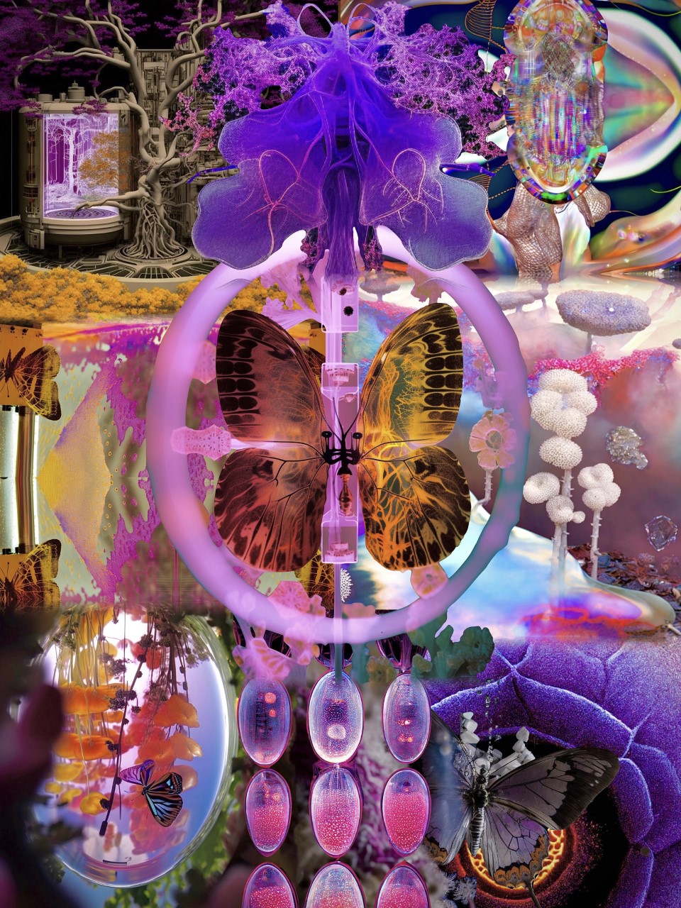 A multicoloured, abstract image made using AI.