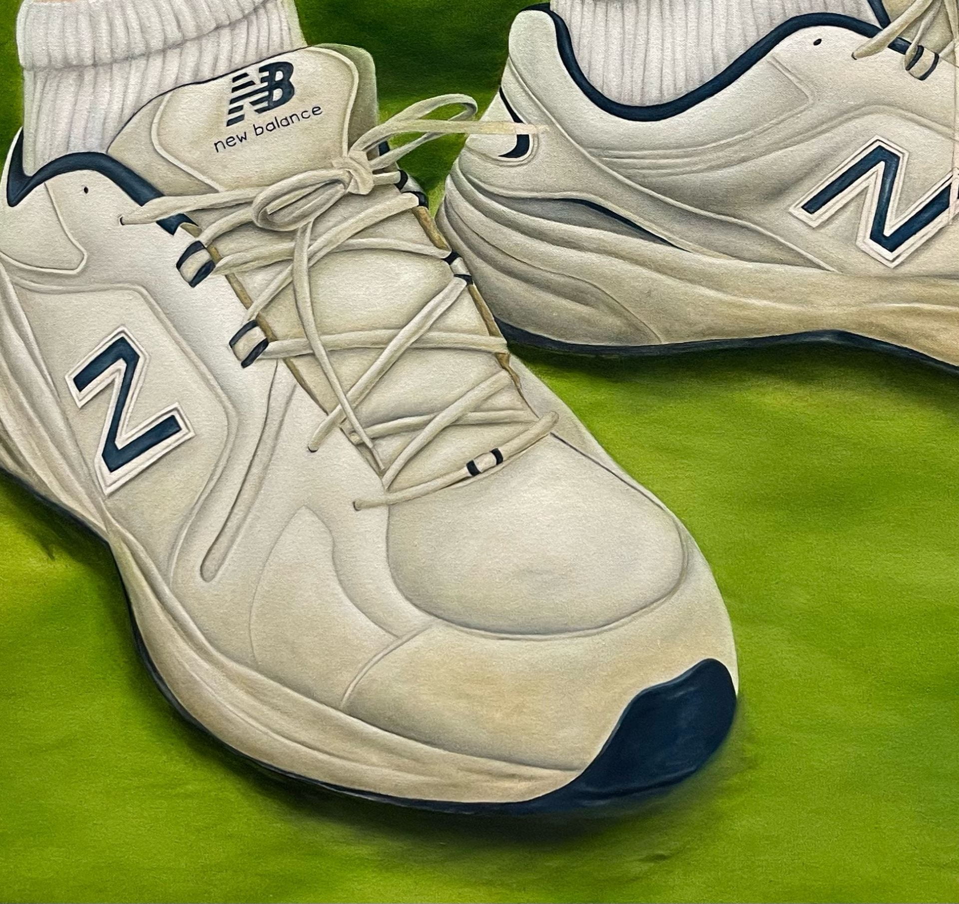 A painting of a pair of trainers.