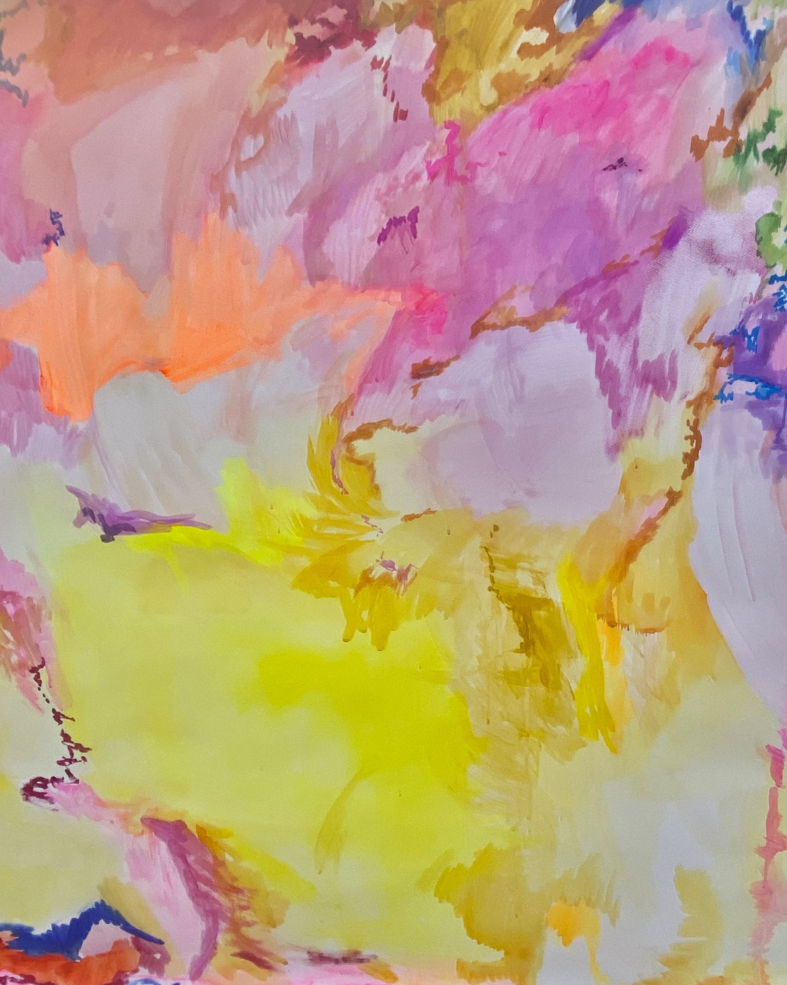 A colourful, abstract painting.