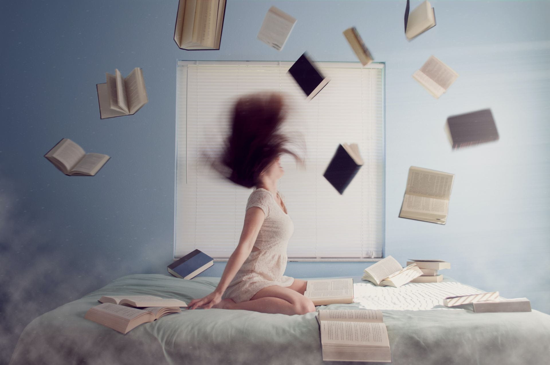 Image of woman and books