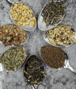 Image of different Chinese tea leaf varieties