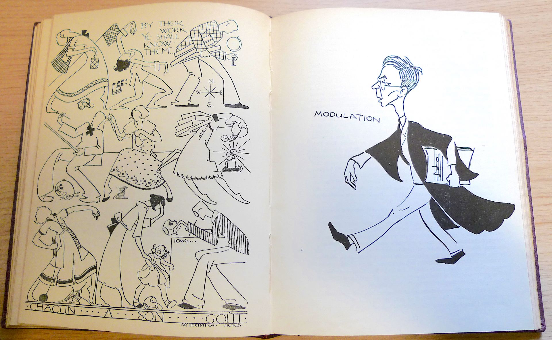 Witty caricatures by Goldsmiths's student for the Smith Magazine in 1933. Image: Goldsmiths, University of London Special Collections. 