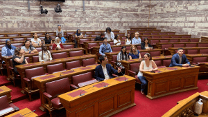 Discussing constitutional law practice In the secondary chamber in the Hellenic Parliament