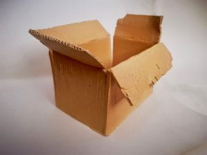 Cardboard box made of clay