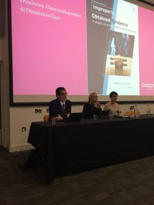 from left to right: Prof Dimitrios Giannoulopoulos, SL5's Fiona Dunkley and Prof Fiona Gabbert