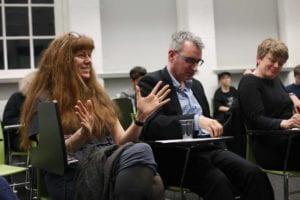 From left to right: Prof Jackie Hodgson, Richard Glover and Hannah Quirk